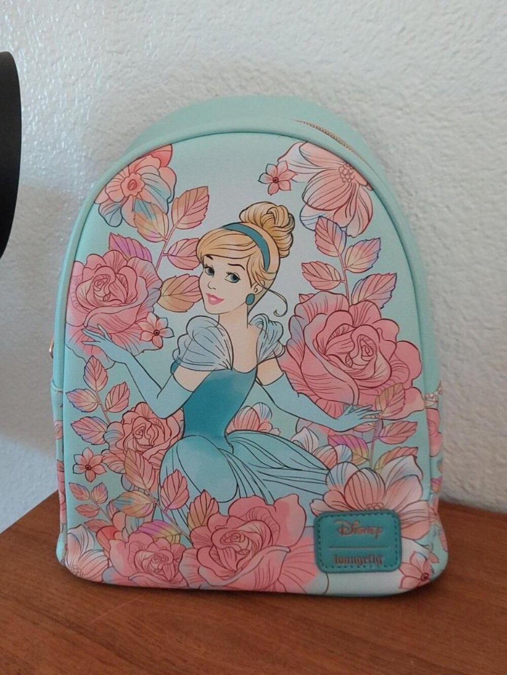 Disney Cinderella mini backpack with pink roses and floral design Brand new with
